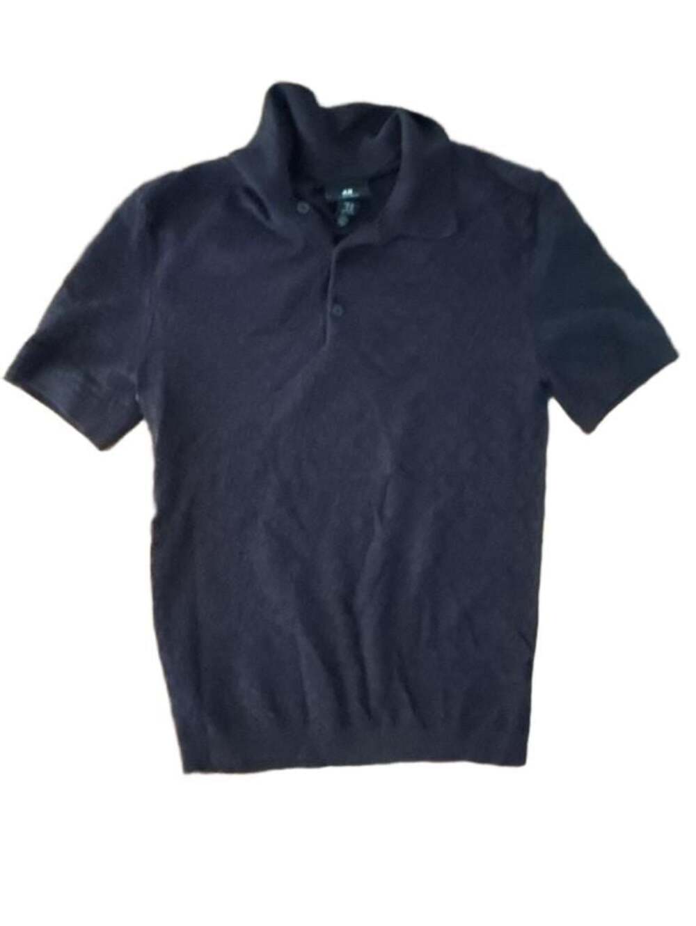 #4
H&M Black Textured Knit Short Sleeve Polo Shirt